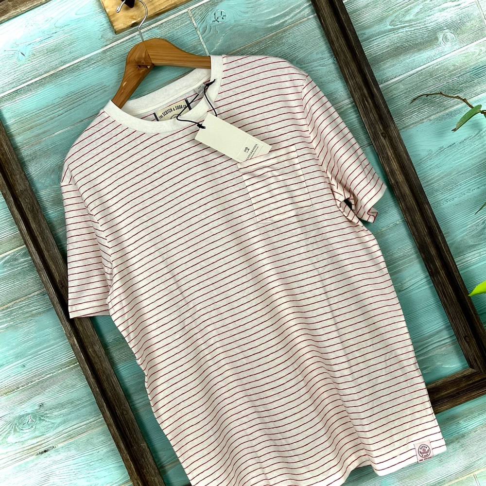 Scotch & Soda Striped “Cotton Linen Tee” 106231 - Picture 12 of 15